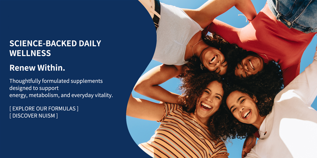 NUISM science-backed daily wellness. Renew Within.